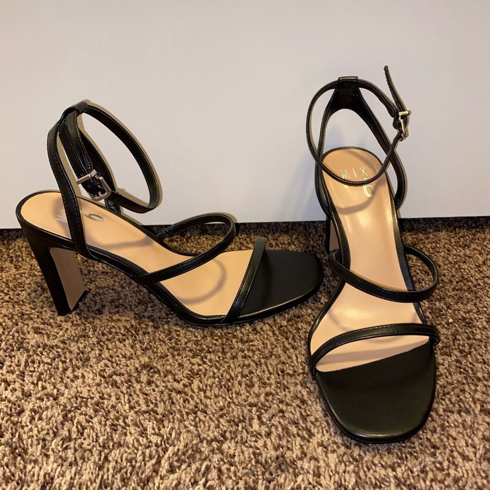 Mix No. 6 Black Strappy Heels